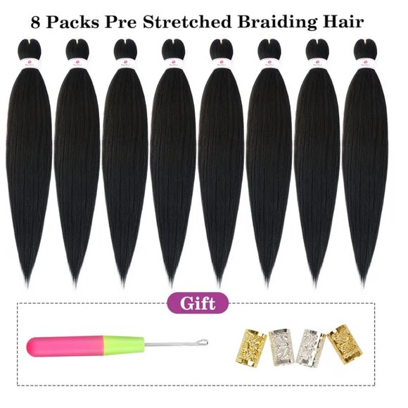 Pre Stretched Braids Hair Extensions 26" - 8packs Brand New Sealed - Picture 6 of 9